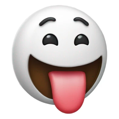 Smiling guy with his tongue sticking out with weird balls on the end sticker