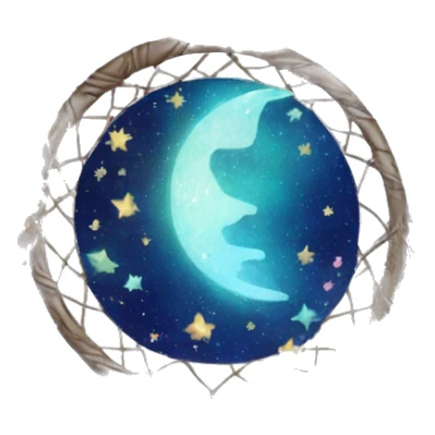 Sparkly moon-and-stars galaxy dreamcatcher sticker