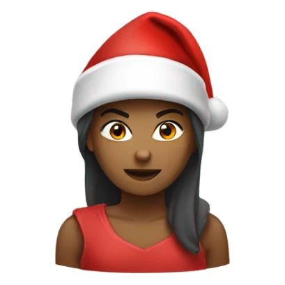 spartan female wearing red santa hat sticker