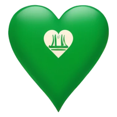Green heart with ahli Jeddah flag  sticker