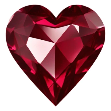 Burgundy heart-shaped diamond sticker