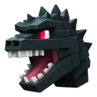 Minecraft Black Godzilla Head With Diamond Horn sticker