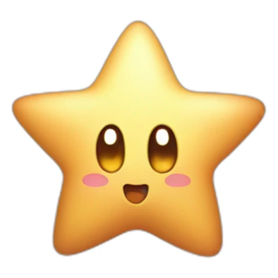 clean cute happy Kirby with a golden star sticker