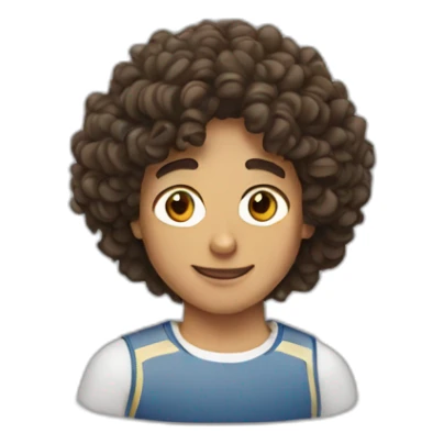 Gilles with curly hair and madrid sticker