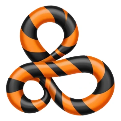 George ribbon curled with orange and black stripes, simple style sticker