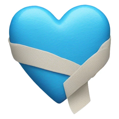 blue heart with bandage sticker