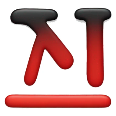 the letter n in black and red sticker