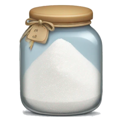 jar with white crystal powder sticker