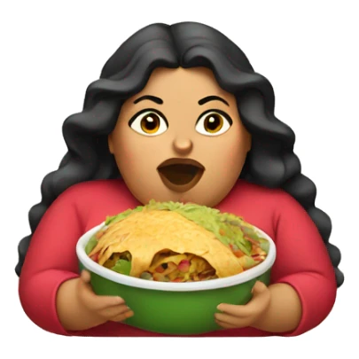 Fat mexican woman eating  sticker
