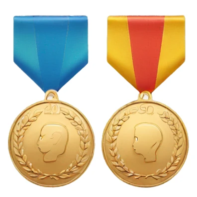 gold medal and bronze medal sticker