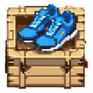 2d power up crate with a running shoe symbol for speed boost sticker
