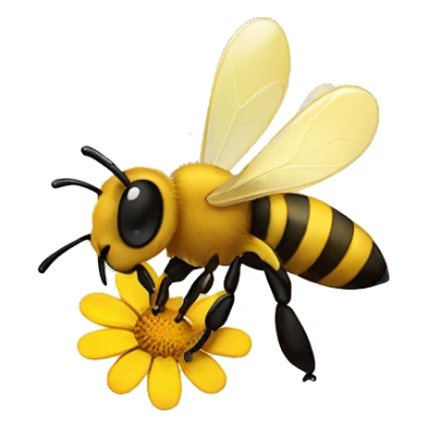 Honey bee and flower  sticker