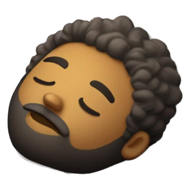 A face with a peaceful expression, closed eyes, and a full beard. He appears relaxed and calm, with a "zzz" symbol beside him, representing sleep or rest. His hair is curly, and the overall vibe is tranquil, capturing a deep sleep or peaceful nap. sticker