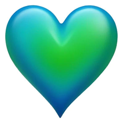 Blue and green heart sticker