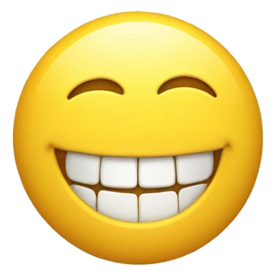 Laughing face emoji with yellow bone in mouth sticker