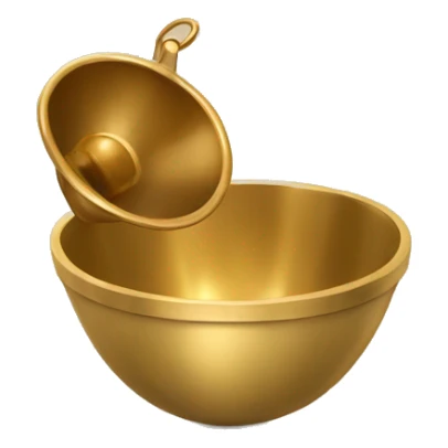 Christmas gold bell with a beige bowl sticker