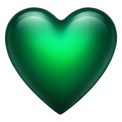 Dark green glass heart  sticker