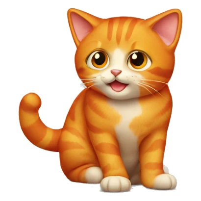 orange cat with red hair sticker