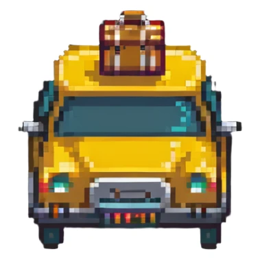 taxi cab airport transfer with luggage sticker