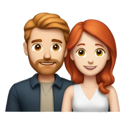 A white brown hair man with a redhead woman with a light complexion they are rich and hugged sticker