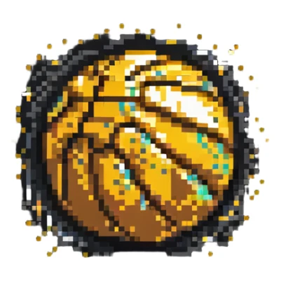 Golden basketball with sparkles sticker