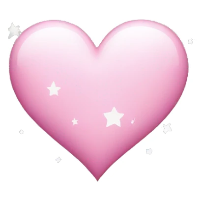 pink heart with white stars around sticker