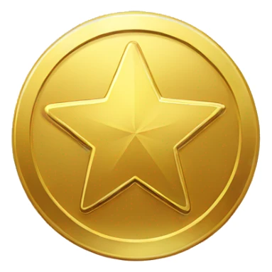 gold coin with star in center sticker