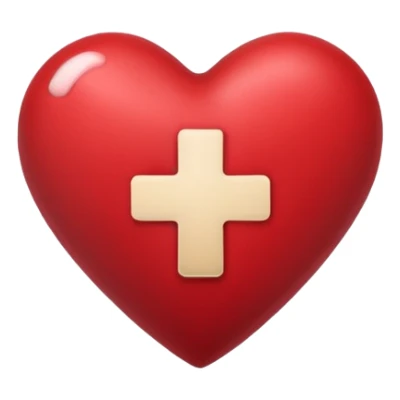 a dark red heart glued together with a Band-aid sticker