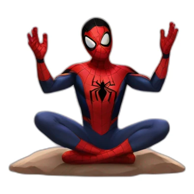 Spiderman Miles morales doing a meditation sticker