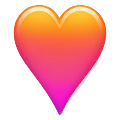 orange and pink gradient tall skinny heart sticker