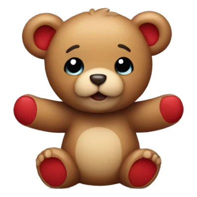 Little teddy bear with a red hart in his arms  sticker