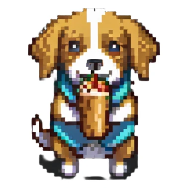 dog eating a sussy hot dog sticker