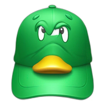 Un canard vert avec une casquette sticker