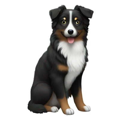 Small black australian shepherd dog Christmas tree sticker