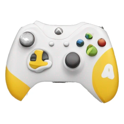 A white yellow guy with this face only and in front of him is an Xbox game controller  sticker