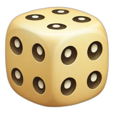 Dice with 3 dots on top, 4 dots on left, 5 dots on right sticker