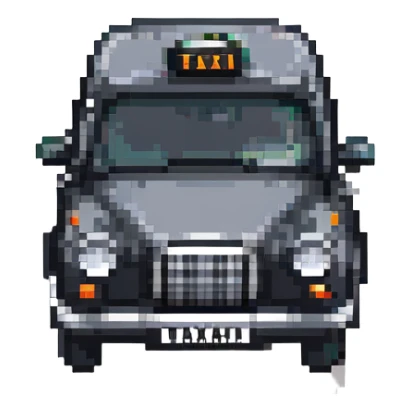 pixel art black London taxi cab sticker