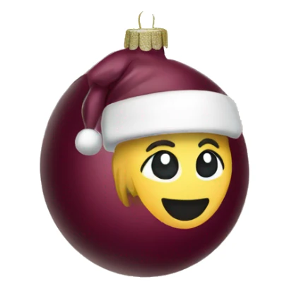 Burgundy Christmas ornamen sticker