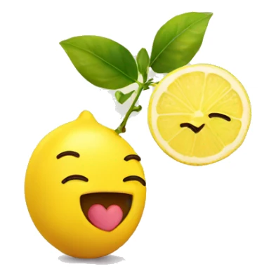 cute lemon character with a heart next to it sticker
