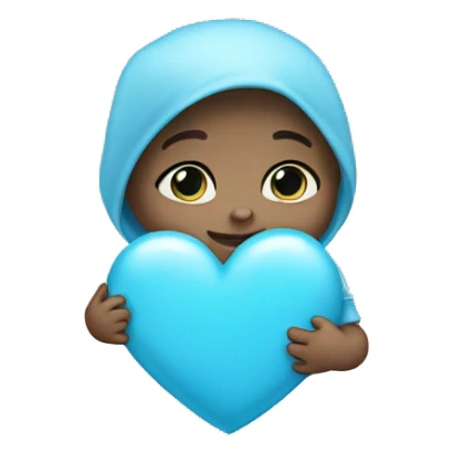 Baby blue heart sticker