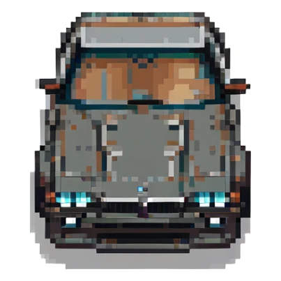 BMW M8 Black edition car, pixel art style sticker