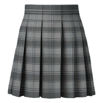 Grey tartan pleated mini skirt, isolated sticker