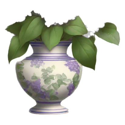 Lilac bouquet in vintage vase sticker