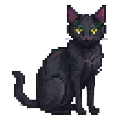 skinny black cat with yellow eyes sticker