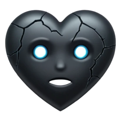 black heart with heavy cracks and dark aura sticker
