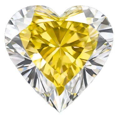 Heart shaped 56-carat yellow diamond sticker