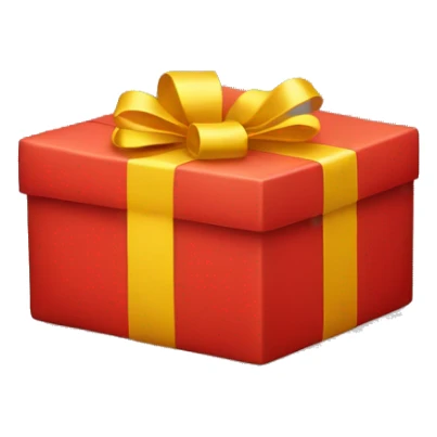 one red box gift with yellow ribbon emoji sticker