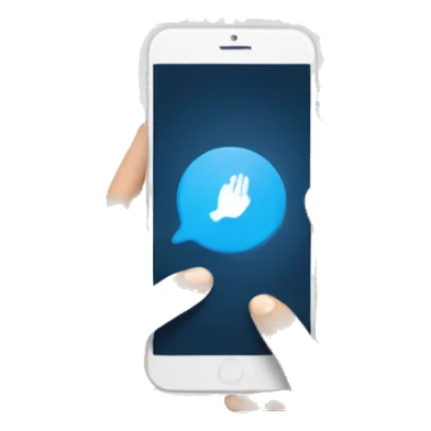 hand with phone and social media elements sticker