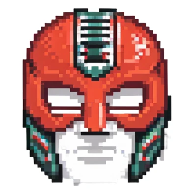 red and black luchador mask sticker