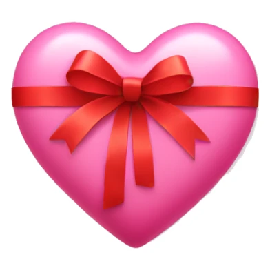 Pink heart with red ribbon  sticker